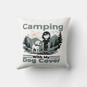 Camping with My Dog Decorative Throw Pillow クッション (裏面)
