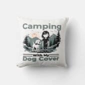 Camping with My Dog Decorative Throw Pillow クッション (正面)
