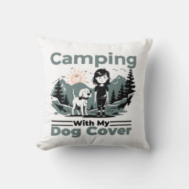 Camping with My Dog Decorative Throw Pillow クッション