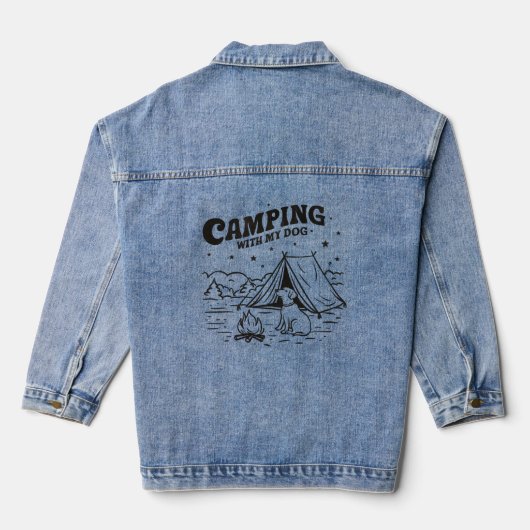 Camping with My Dog – Outdoor Denim Jacket デニムジャケット (裏面)