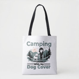 Camping with My Dog Reusable Tote Bag トートバッグ