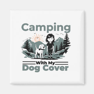 Camping with My Dog Vintage Postcard マグネット