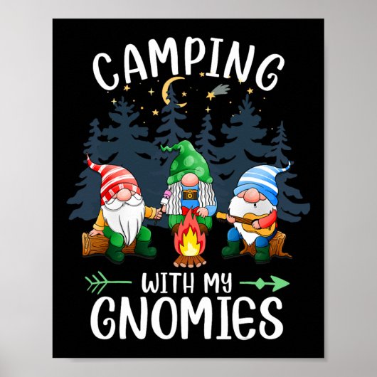 Camping With My Gnomies Funny Gnome Camp Women Men ポスター (正面)