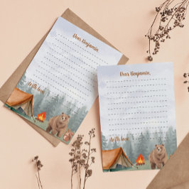 Camping Woodland Time Capsuleノートメッセージカード サンキューカード