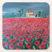 Campo de Amapolas Painting by Alfred Fox スクエアペーパーコースター (正面)