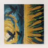 Campo trigal dorado con cuervos ジグソーパズル (縦)