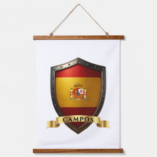 Campos Spain Heraldic Name Shield 吊り下げ型タペストリー