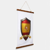 Campos Spain Heraldic Name Shield 吊り下げ型タペストリー (傾斜あり)