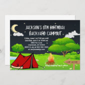 CampoutのSleepoverのカスタムな誕生日のパーティの招待状 招待状 (正面/裏面)