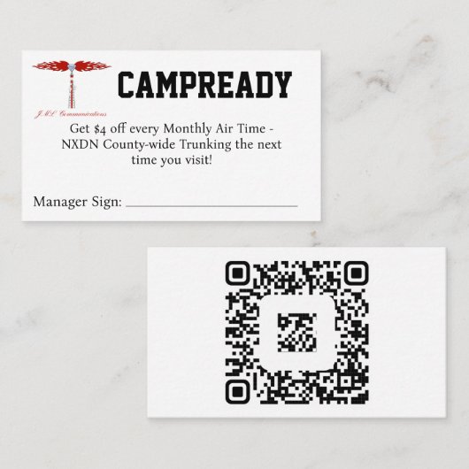 CAMPREADY Coupon 名刺 (正面/裏面)
