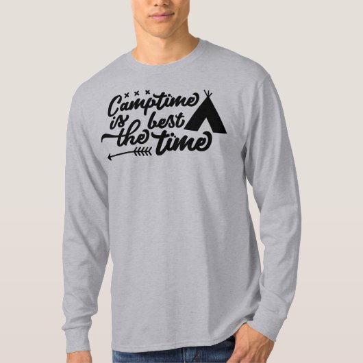 Camptime Is the Best Time | Camping Quote Typograp Tシャツ (正面)