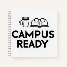 Campus Ready | コーヒーと本のラインアートノート ノートブック