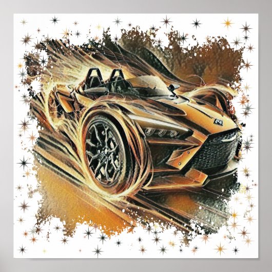 can am High-Speed Orange Supercar ポスター (正面)