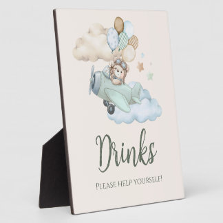 Can Bearly Wait Baby Shower Drink Station Sign フォトプラーク