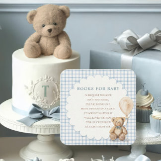 Can Bearly Wait Teddy Bear Books for Baby Shower エンクロージャーカード