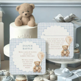Can Bearly Wait Teddy Bear Diapers Boy Baby Shower エンクロージャーカード