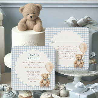 Can Bearly Wait Teddy Bear Diapers Boy Baby Shower エンクロージャーカード