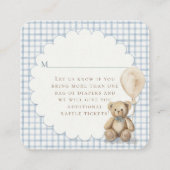 Can Bearly Wait Teddy Bear Diapers Boy Baby Shower エンクロージャーカード (裏面)
