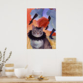 Can-Can Cabaret Dancer Cat ポスター (キッチン)