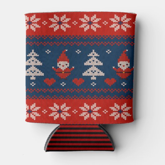 Can Cooler small Ugly Sweater Santa Claus Knit 缶クーラー (正面)