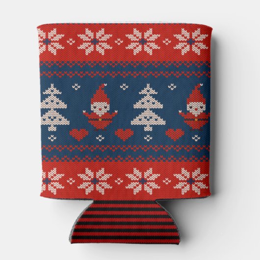 Can Cooler small Ugly Sweater Santa Claus Knit 缶クーラー (裏面)
