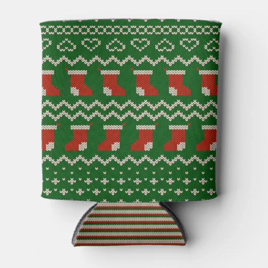 Can Cooler small Ugly Sweater Stockings Knit 缶クーラー (正面)
