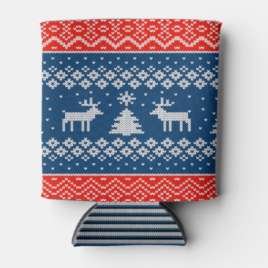Can Cooler small Ugly Sweater with Reindeer Knit 缶クーラー (正面)