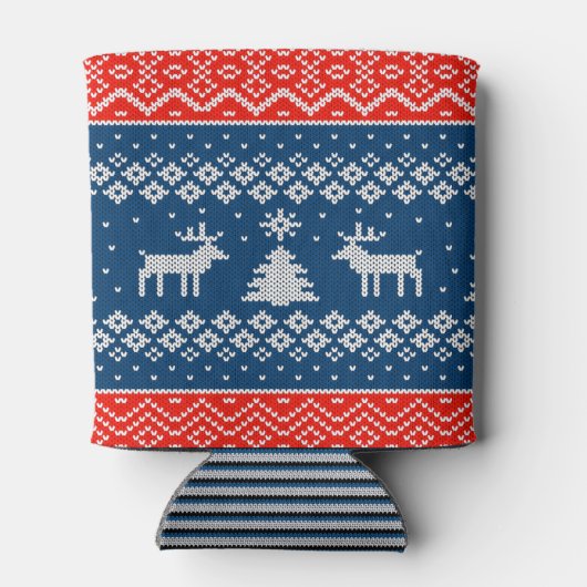 Can Cooler small Ugly Sweater with Reindeer Knit 缶クーラー (裏面)
