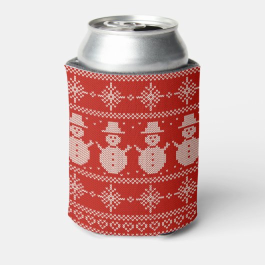 Can Cooler small Ugly Sweater with Snowmen Knit 缶クーラー (缶裏面)