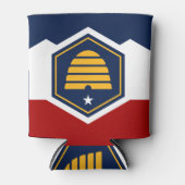 Can Cooler with new flag of Utah State, USA 缶クーラー (正面)