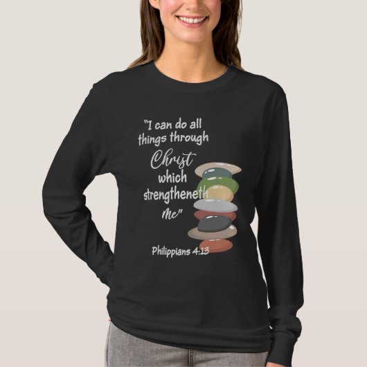 Can Do All Things Religious Bible YM Verse YW Them Tシャツ (正面)