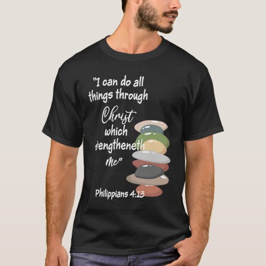 Can Do All Things Religious Bible YM Verse YW Them Tシャツ (正面)