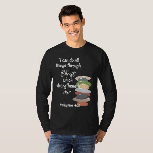 Can Do All Things Religious Bible YM Verse YW Them Tシャツ (正面フル)
