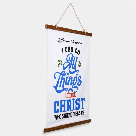 Can do all things through Christ 吊り下げ型タペストリー (傾斜あり)