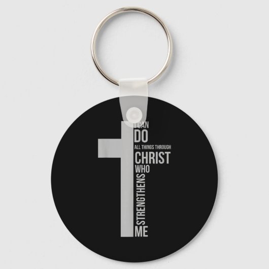 Can do things through christ who strengthens cross キーホルダー (正面)