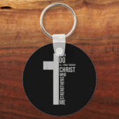 Can do things through christ who strengthens cross キーホルダー (正面)
