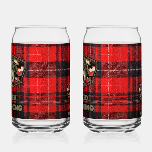 Can glas with a fun fish ガラス缶 (左)