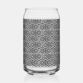Can Glass Black White Hexagon Geometric Pattern ガラス缶 (裏面)