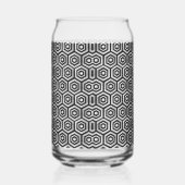 Can Glass Black White Hexagon Geometric Pattern ガラス缶 (右)