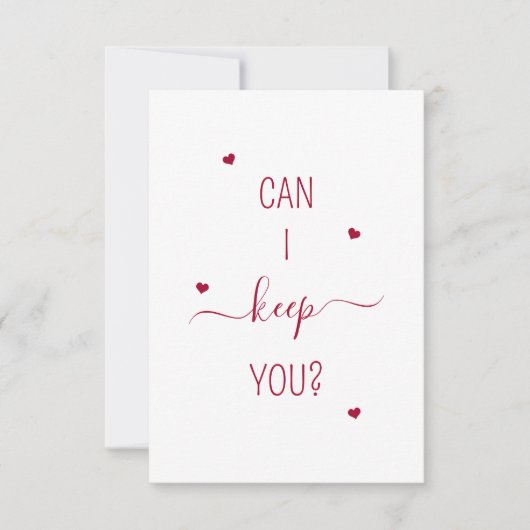 Can I Keep You Cute Romantic Proposal Bouquet Card (正面)