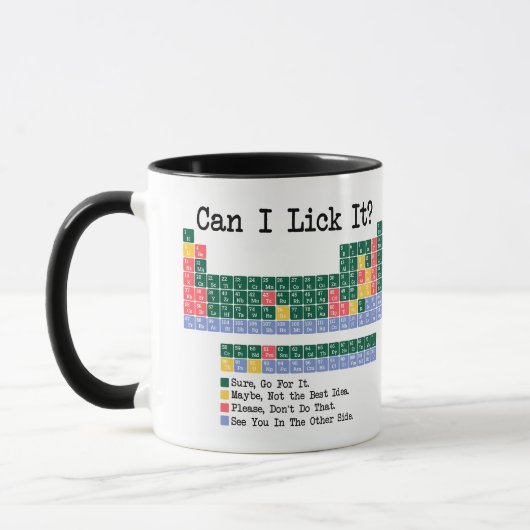 Can I Lick It Chemistry Periodic Table–Fun Science マグカップ (左)