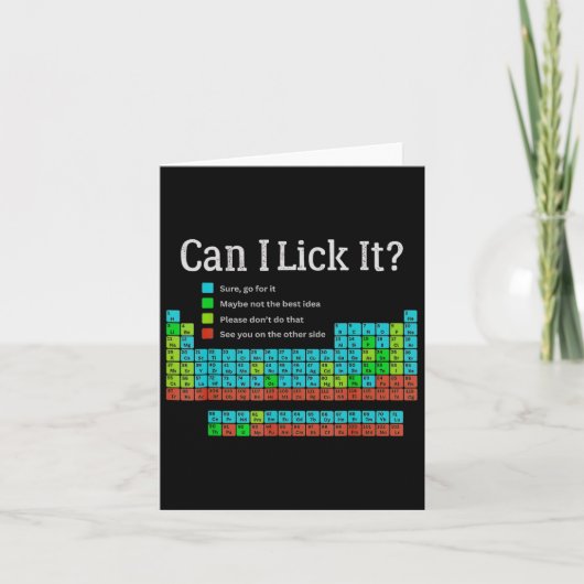 Can I Lick It Funny Back To School Periodic Table カード (正面)