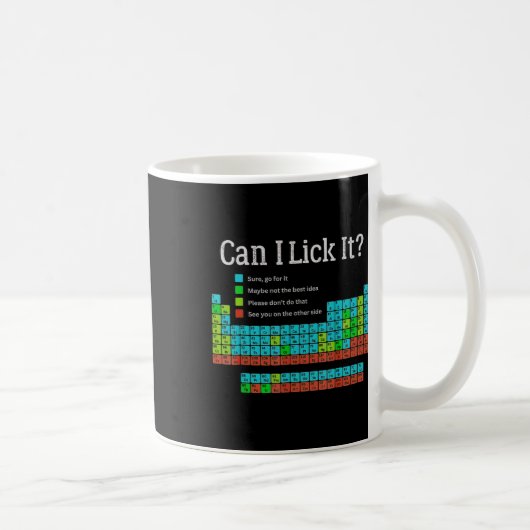 Can I Lick It Funny Back To School Periodic Table  コーヒーマグカップ (右)