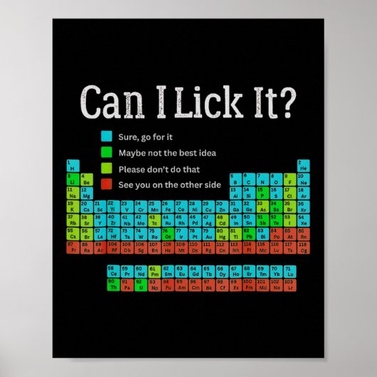 Can I Lick It Funny Back To School Periodic Table ポスター (正面)