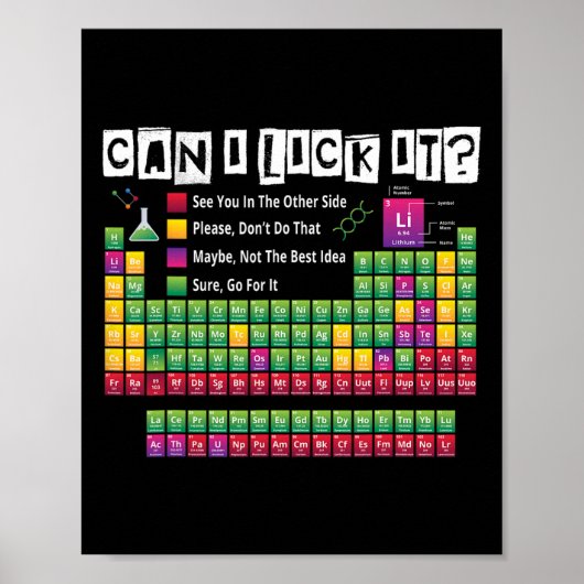 Can I Lick It Funny Periodic Table Science Teacher ポスター (正面)