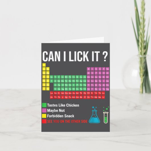 Can I Lick It Periodic Table Chart Science Teacher カード (正面)