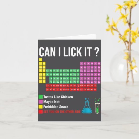 Can I Lick It Periodic Table Chart Science Teacher カード (黄色い花)