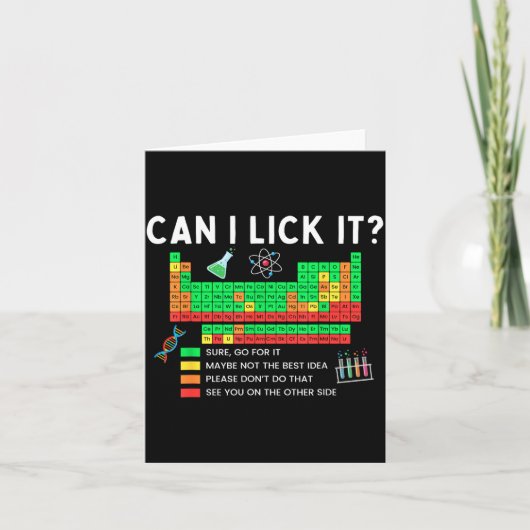Can I Lick It Periodic Table Chart Science Teacher カード (正面)