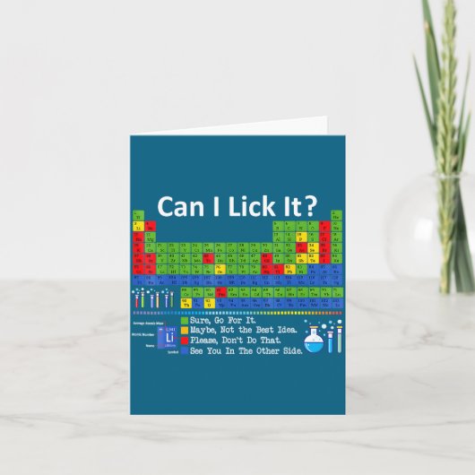 Can I Lick It Periodic Table Chart Science Teacher カード (正面)