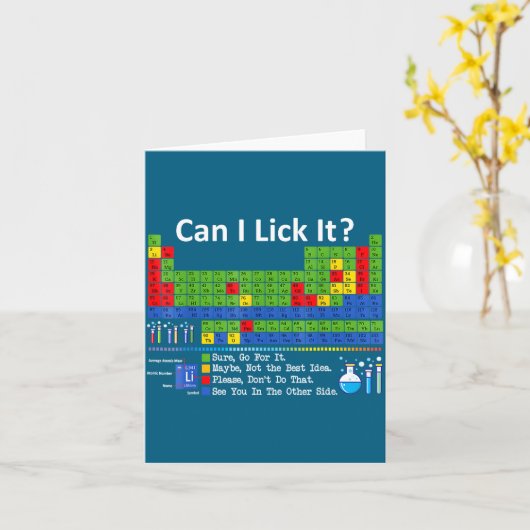 Can I Lick It Periodic Table Chart Science Teacher カード (黄色い花)